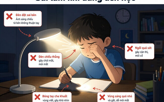 Những Sai Lầm Phổ Biến Khi Dùng Đèn Học