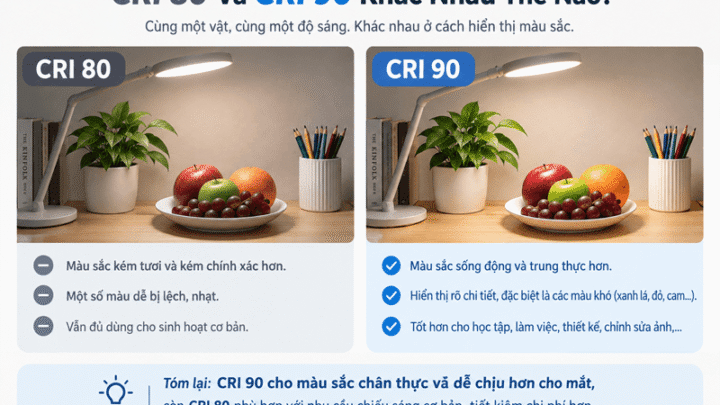 CRI 80 Và CRI 90 Khác Nhau Thế Nào?