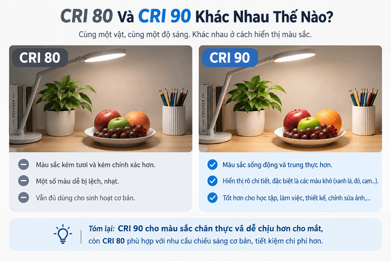 CRI 80 Và CRI 90 Khác Nhau Thế Nào?