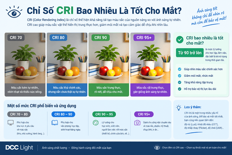 Chỉ Số CRI Bao Nhiêu Là Tốt Cho Mắt?