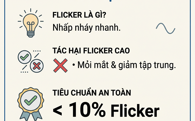 Tiêu chuẩn Flicker của đèn học hiện nay