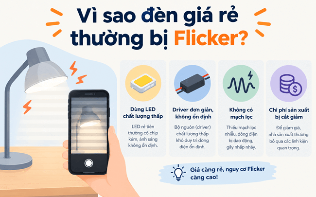 Vì Sao Đèn Giá Rẻ Thường Bị Flicker?