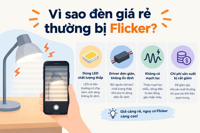 Vì Sao Đèn Giá Rẻ Thường Bị Flicker?