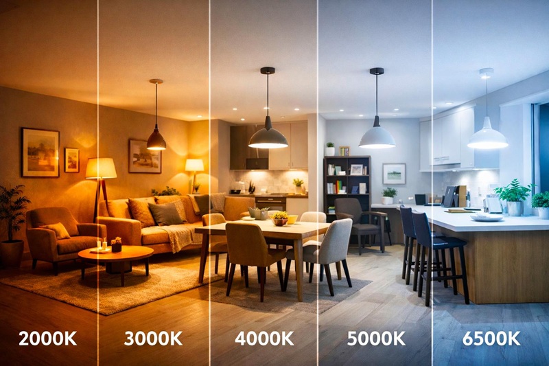 So sánh nhiệt màu 3000K, 4000K, 5000K và 6500K