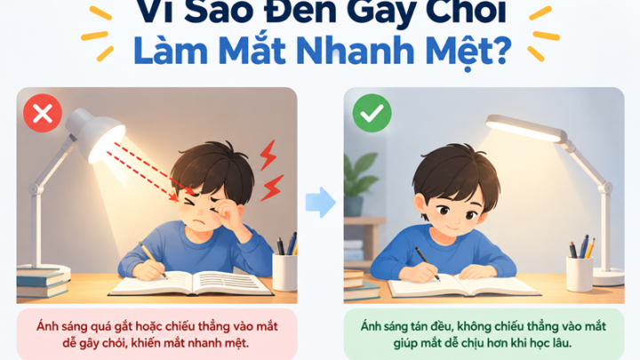 Vì Sao Đèn Gây Chói Làm Mắt Nhanh Mệt?